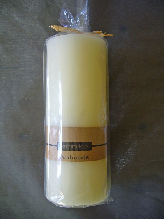 Pillar Church Candle Gift Wrapped- 20cm High