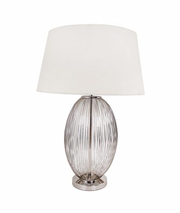 RV Astley Bo Nickel Oval Cage Table Lamp