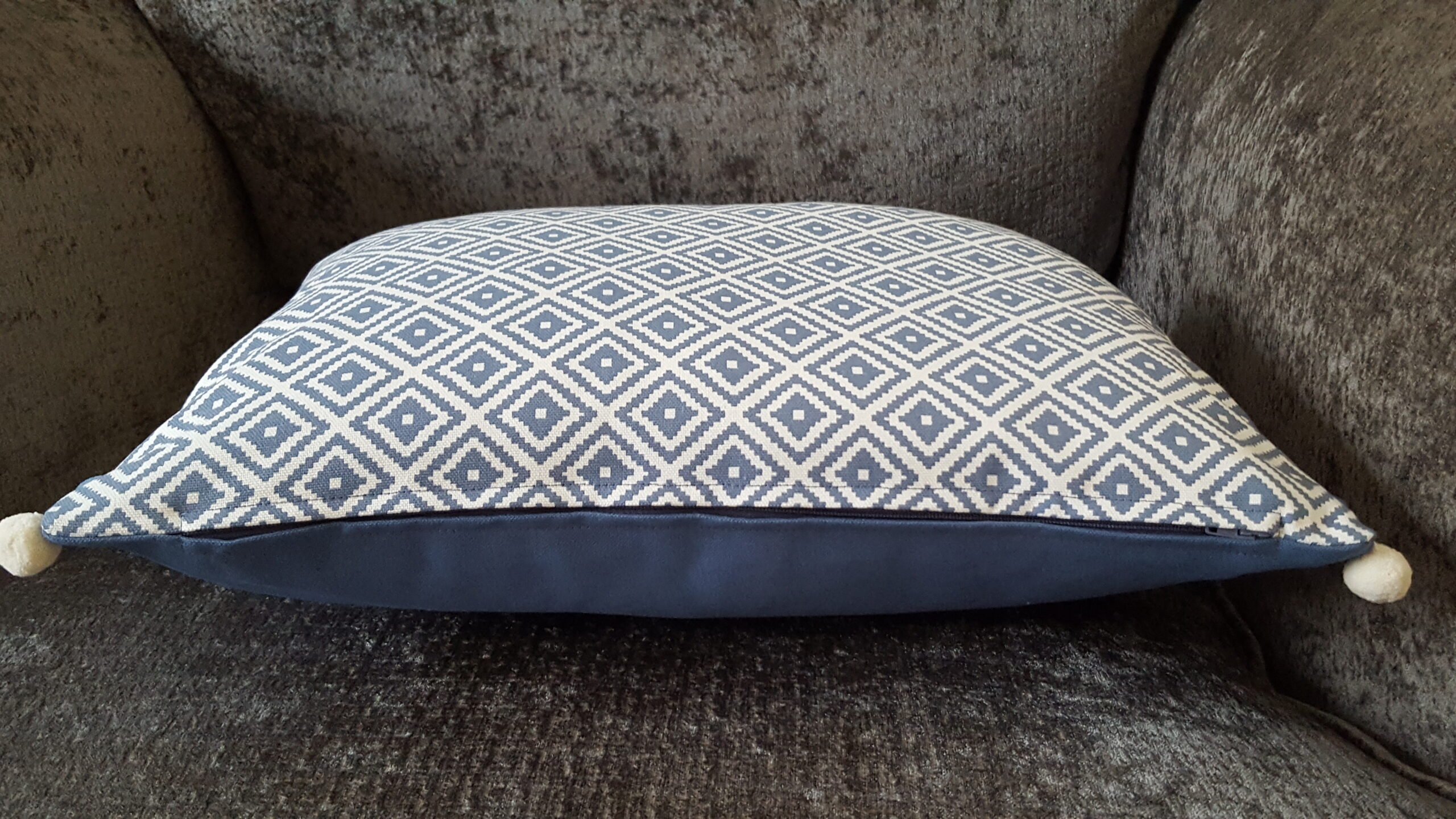 Handmade Quality Pom Pom Trim Cushion - Image 5