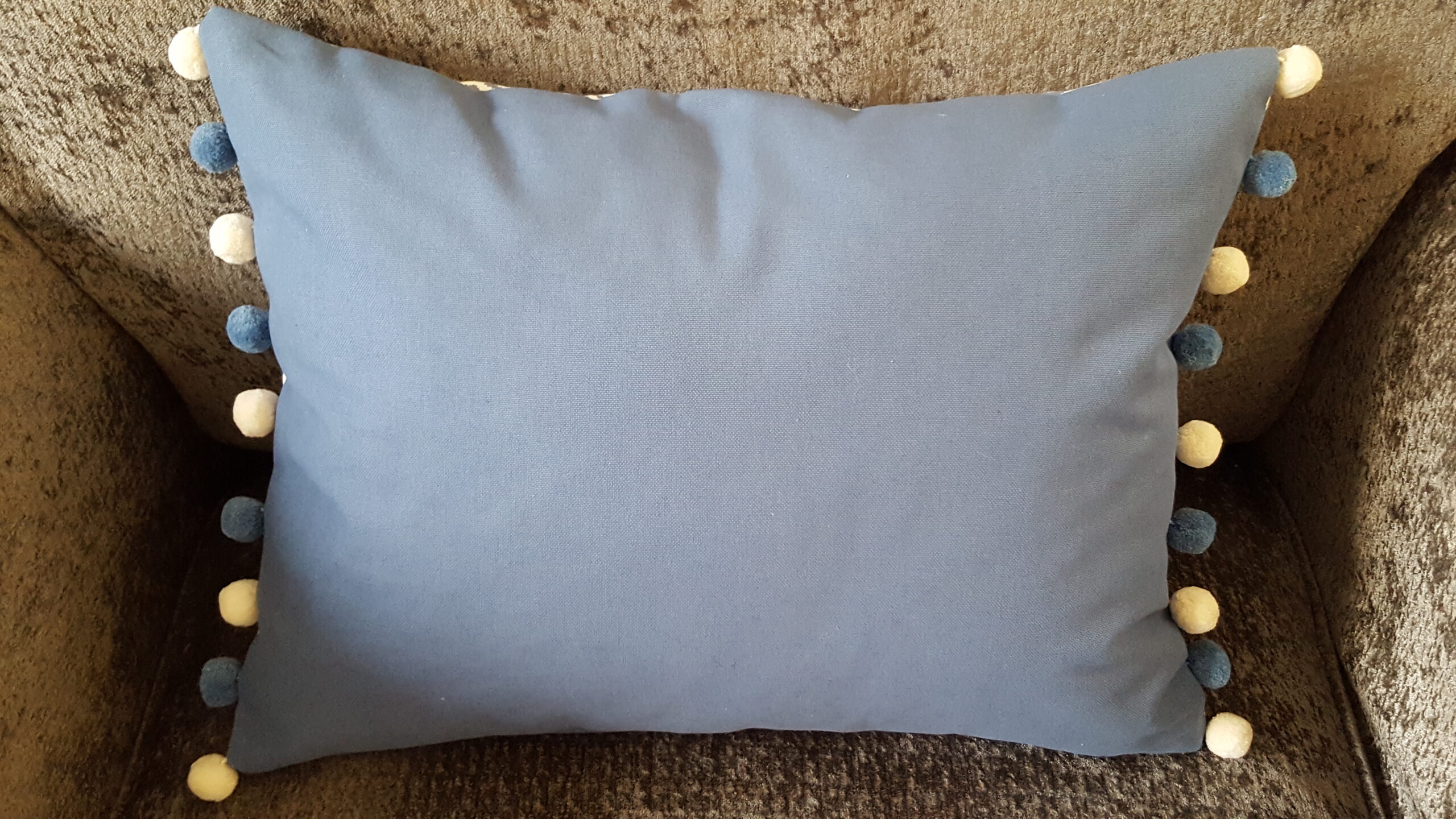 Handmade Quality Pom Pom Trim Cushion - Image 7