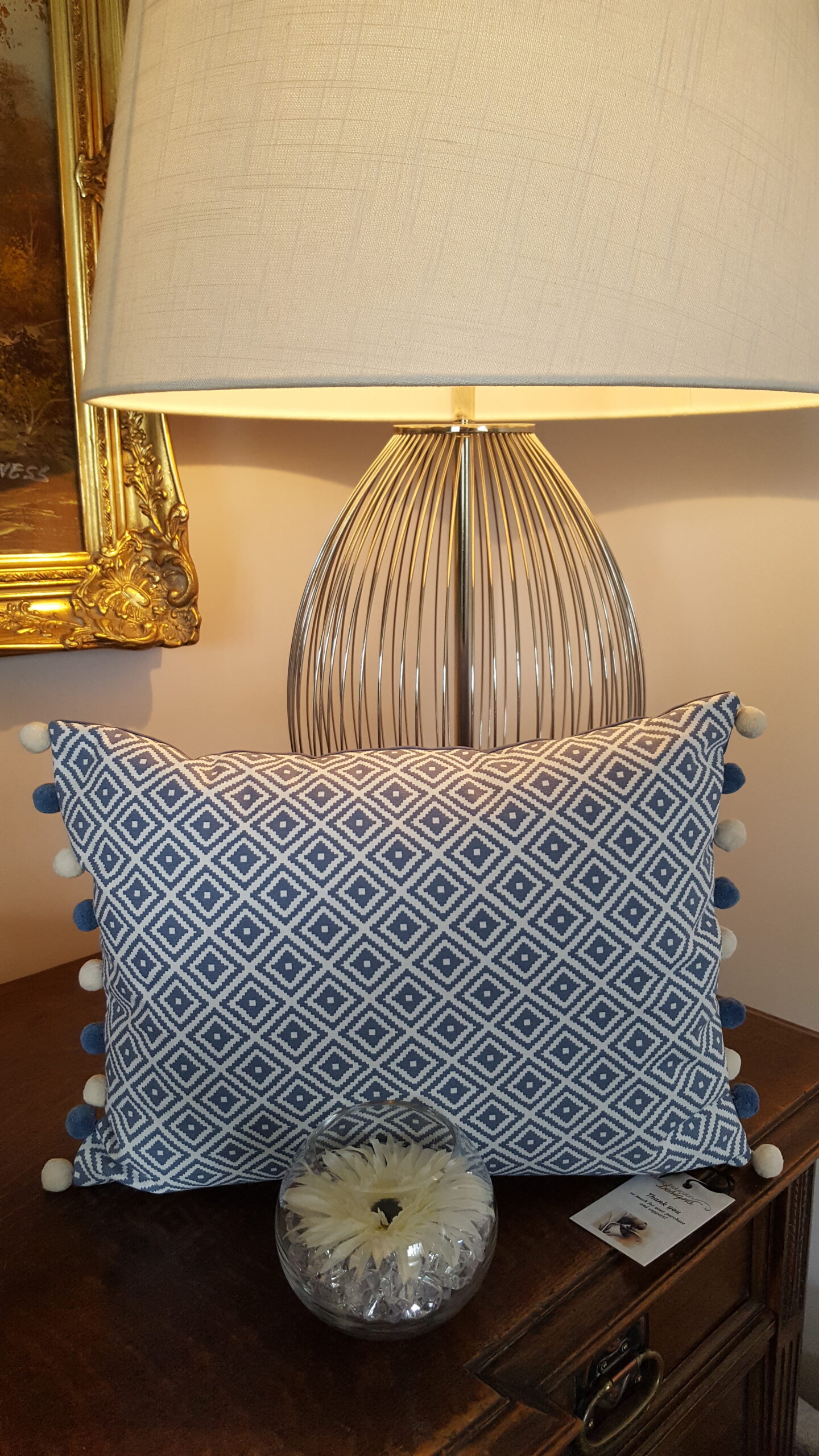 Handmade Quality Pom Pom Trim Cushion
