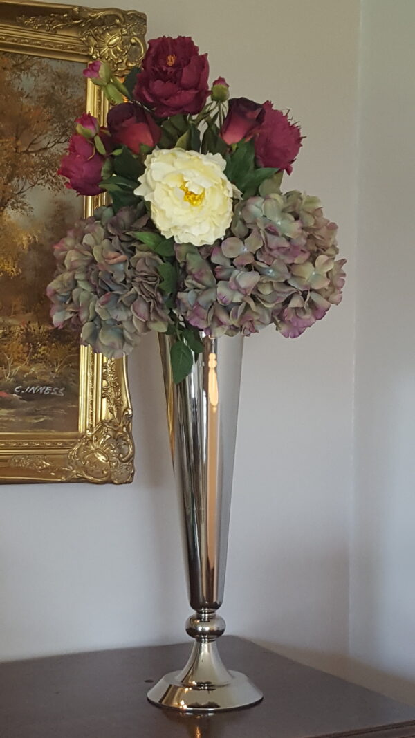 Quality Silk Faux Flower Arrangement Bouquet, Large Hydrangeas, Peonies, Roses